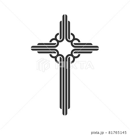 Celtic Ornamental Christian Cross Vector Logo のイラスト素材