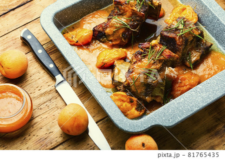 Beef ribs in apricots Beef ribs in apricots 81765435