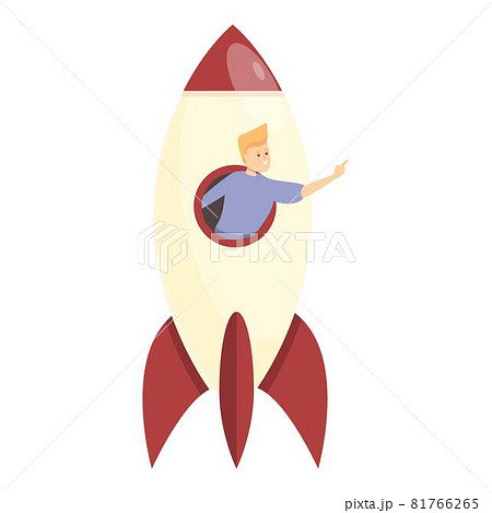 Startup realization icon cartoon vector. Business launch 81766265