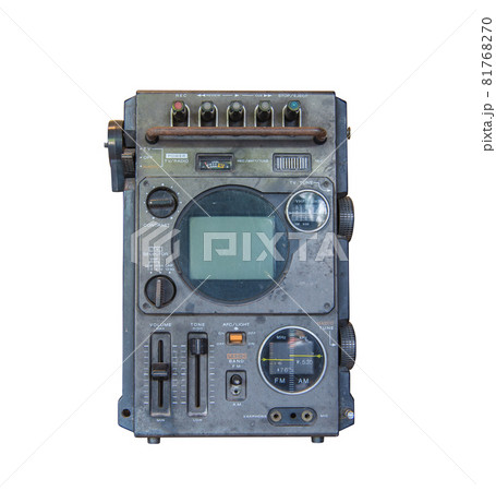 Retro old TV and radio small isolate on white background, Vintage style 81768270