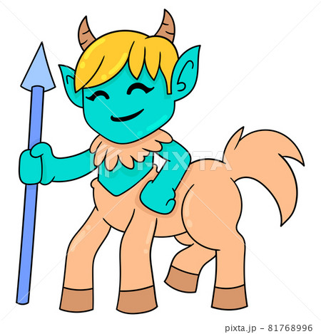centaur monster half horse warrior war, doodle icon image kawaii 81768996