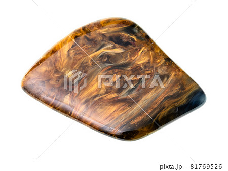tumbled pietersite gemstone cutout on white background tumbled pietersite gemstone cutout on white background 81769526
