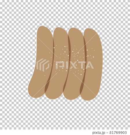ソーセージのイラスト 赤茶のイラスト素材
