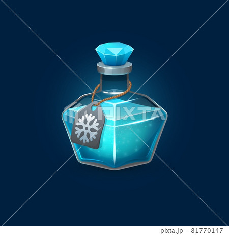 Witchcraft glass potion bottle with freeze spell Witchcraft glass potion bottle with freeze spell 81770147