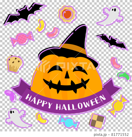 Cute Halloween vector illustration material 81771552