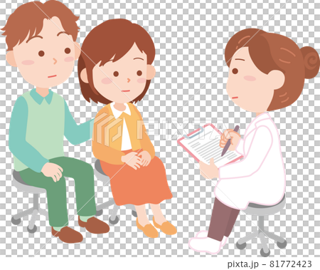 問診を受ける夫婦 問診を受ける夫婦 81772423