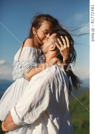 Couple walk in the mountains Couple walk in the mountains 81772481