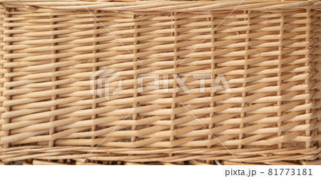 Traditional woven wood bamboo rattan or timber basket pattern nature texture strips for furniture material. Bamboo weaving background 81773181