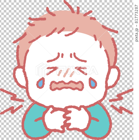 首/喉が痛い男の子のイラスト 首/喉が痛い男の子のイラスト 81773287