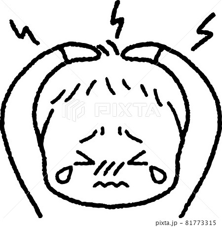 頭が痛い男の子のイラスト 81773315