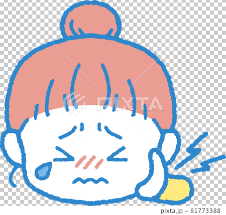 Cheek/Illustration of a girl with a toothache Cheek/Illustration of a girl with a toothache 81773388