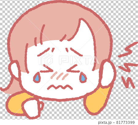 耳が痛い女の子のイラストのイラスト素材