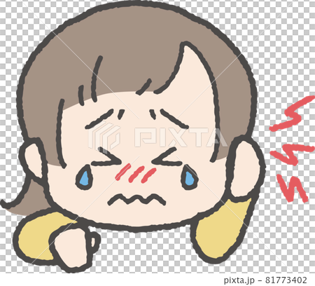 Illustration of a girl with a sore ear 81773402