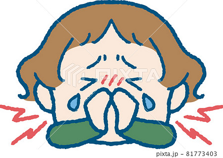 鼻が痛い女の子のイラストのイラスト素材
