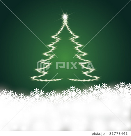雪の結晶と輝くクリスマスツリー 81773441