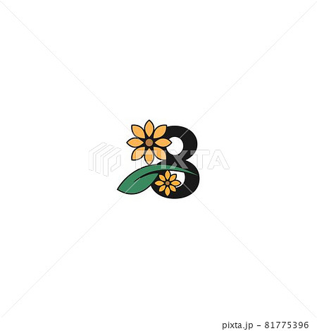 a number with flowers icon logo design vector 81775396