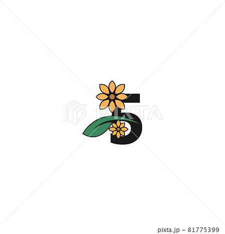 a number with flowers icon logo design vector 81775399