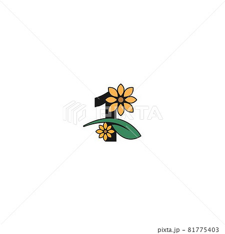 a number with flowers icon logo design vector 81775403