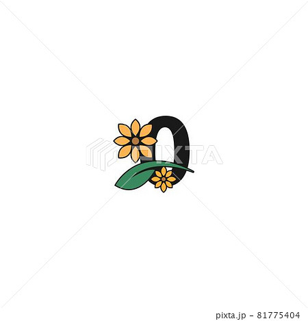 a number with flowers icon logo design vector 81775404