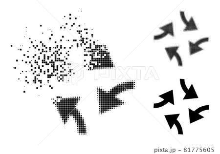Shredded and Halftone Dotted Swirl Arrows Glyph Shredded and Halftone Dotted Swirl Arrows Glyph 81775605