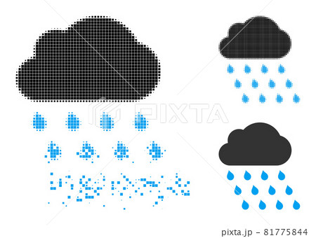 Erosion and Halftone Dot Rain Cloud Icon Erosion and Halftone Dot Rain Cloud Icon 81775844
