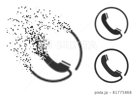 Dissolved and Halftone Pixel Phone Icon 81775868
