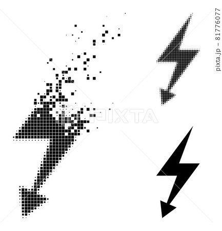 Dissolved and Halftone Dotted Electric Strike Glyph 81776077