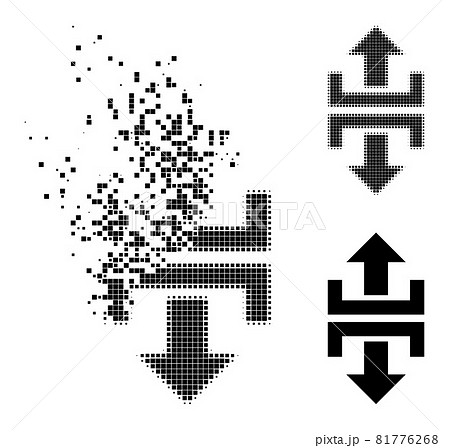 Dissipated and Halftone Pixelated Divide Vertical Direction Icon Dissipated and Halftone Pixelated Divide Vertical Direction Icon 81776268