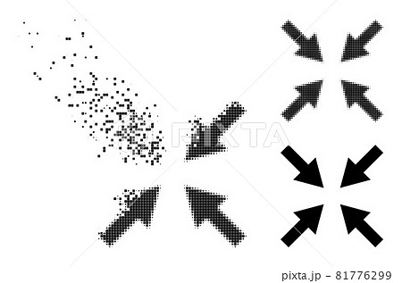 Burst and Halftone Pixel Compress Arrows Icon Burst and Halftone Pixel Compress Arrows Icon 81776299
