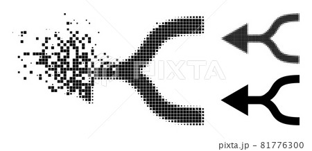 Fragmented and Halftone Dot Combine Arrow Left Icon Fragmented and Halftone Dot Combine Arrow Left Icon 81776300