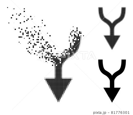 Erosion and Halftone Dotted Combine Arrow Down Icon Erosion and Halftone Dotted Combine Arrow Down Icon 81776301