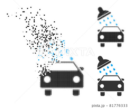 Moving and Halftone Pixelated Car Wash Glyph Moving and Halftone Pixelated Car Wash Glyph 81776333