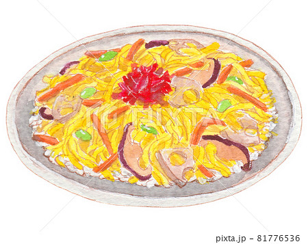 手描き飲食メニュー　ちらし寿司 81776536