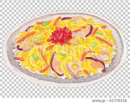 手描き飲食メニュー　ちらし寿司 81776536