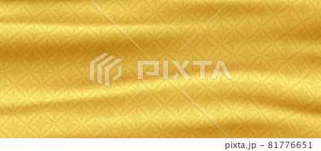 Thaii pattern. Golden silk background. Gold satin waves. Vector 81776651