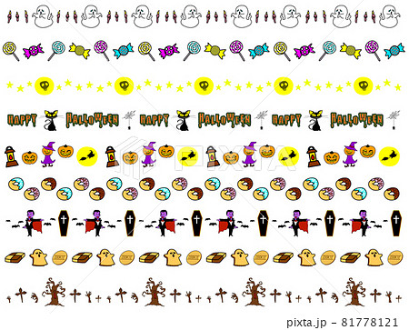 ハロウィンのポップでシンプルなラインセット 81778121