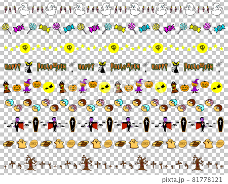 ハロウィンのポップでシンプルなラインセット 81778121