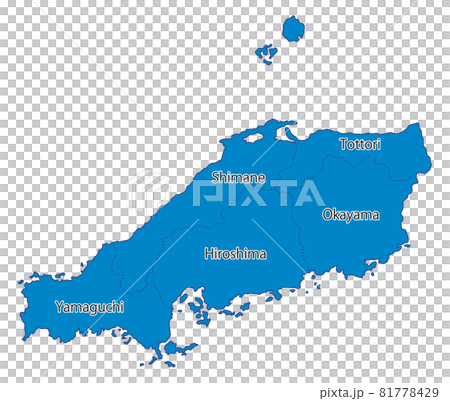 日本地方区分＿中国地方＿英字県名入り＿bu 81778429