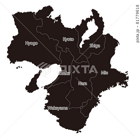 日本地方区分_近畿_英字県名入り_bk 日本地方区分_近畿_英字県名入り_bk 81779618
