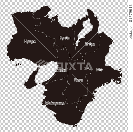 日本地方区分_近畿_英字県名入り_bk 日本地方区分_近畿_英字県名入り_bk 81779618