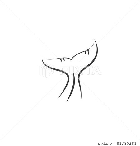 whale tail line art  icon vector illustration design 81780281