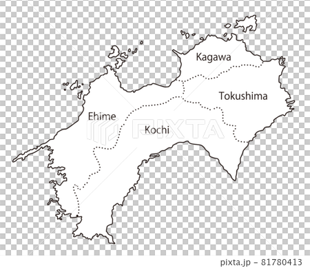 Japan regional divisions _ Shikoku _ English prefecture names _ wh 81780413