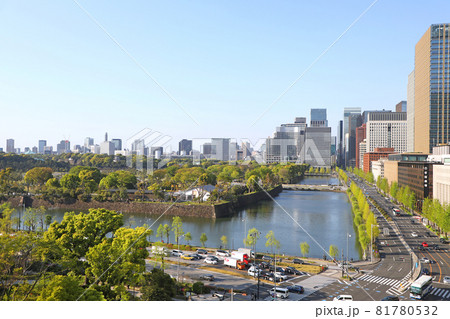 皇居外苑と丸の内の高層ビル群 皇居外苑と丸の内の高層ビル群 81780532