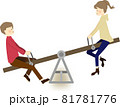 シーソーで遊ぶカップル 81781776
