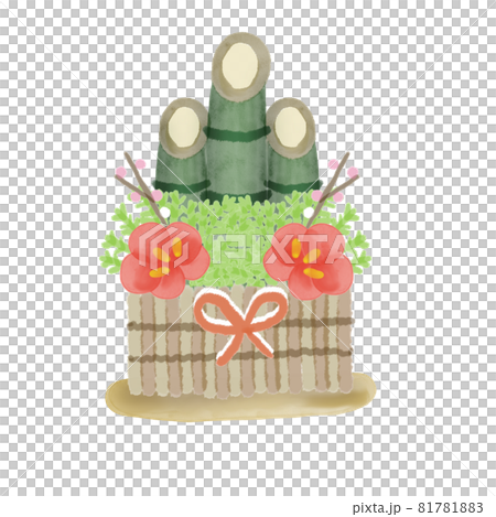 水彩手書き風の門松のイラスト 水彩手書き風の門松のイラスト 81781883