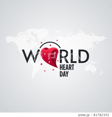 World Heart Day Design with 3d Heart Shape 81782342