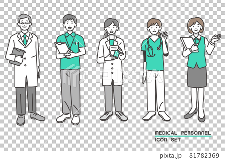 福祉、医療従事者の人物のベクターイラスト素材／医者／薬剤師 81782369