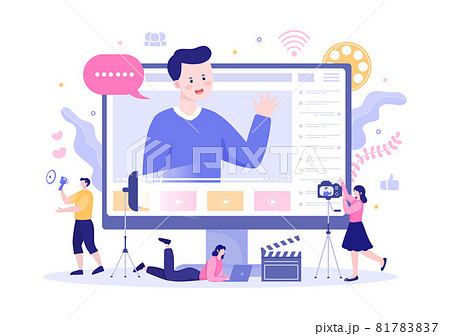 Content Creator Background Vector Illustration of Freelancer Blogger and Video Vlogger Production Can use for Poster or web Design Template Content Creator Background Vector Illustration of Freelancer Blogger and Video Vlogger Production Can use for Poster or web Design Template 81783837