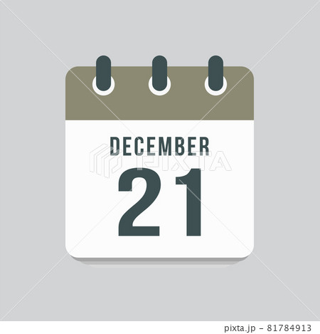 Icon day date 21 December, template calendar page 81784913