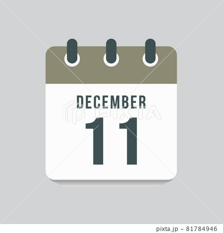 Icon day date 11 December, template calendar page 81784946